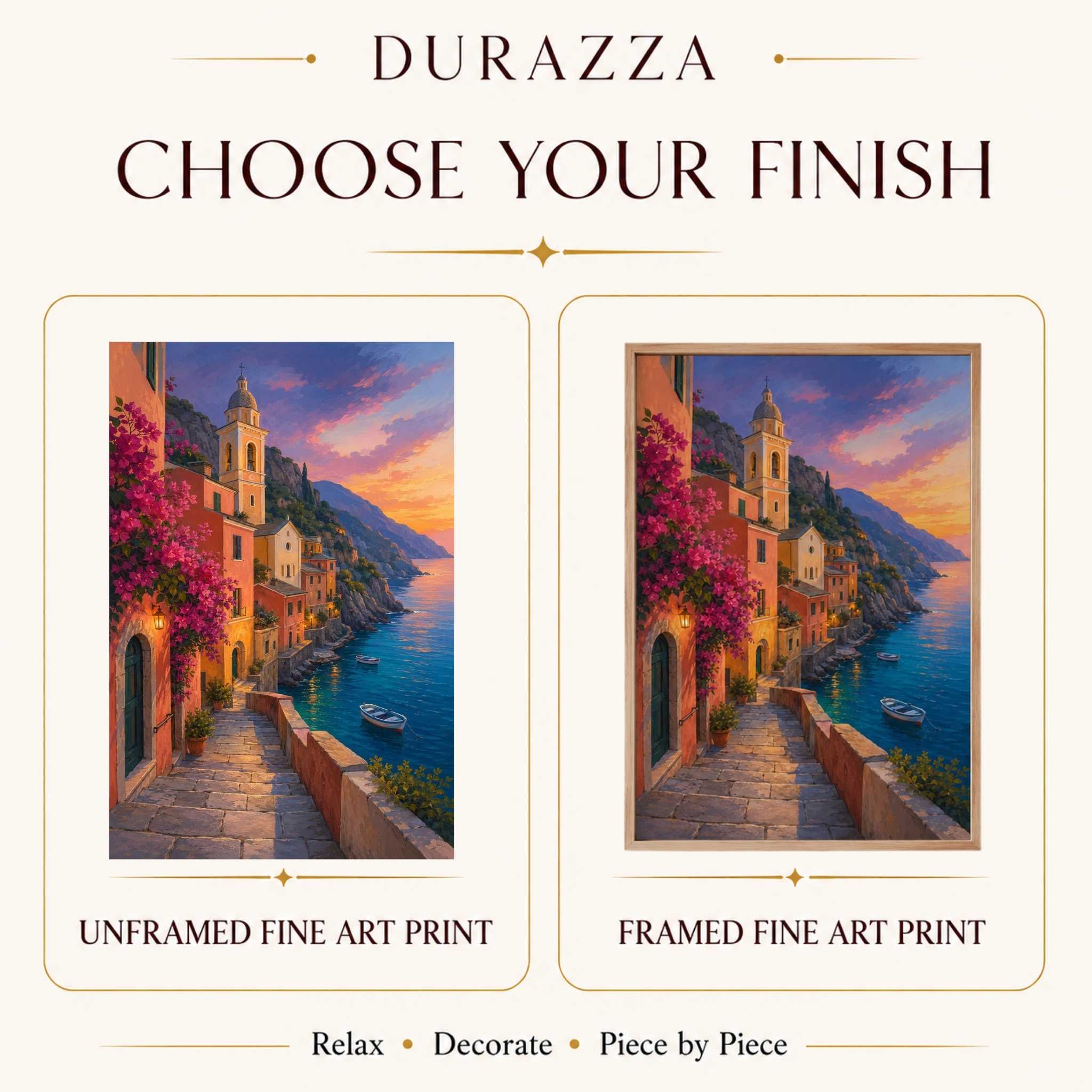 Italian Riviera Wall Art 12x18 or 24x36 | Violet Coast