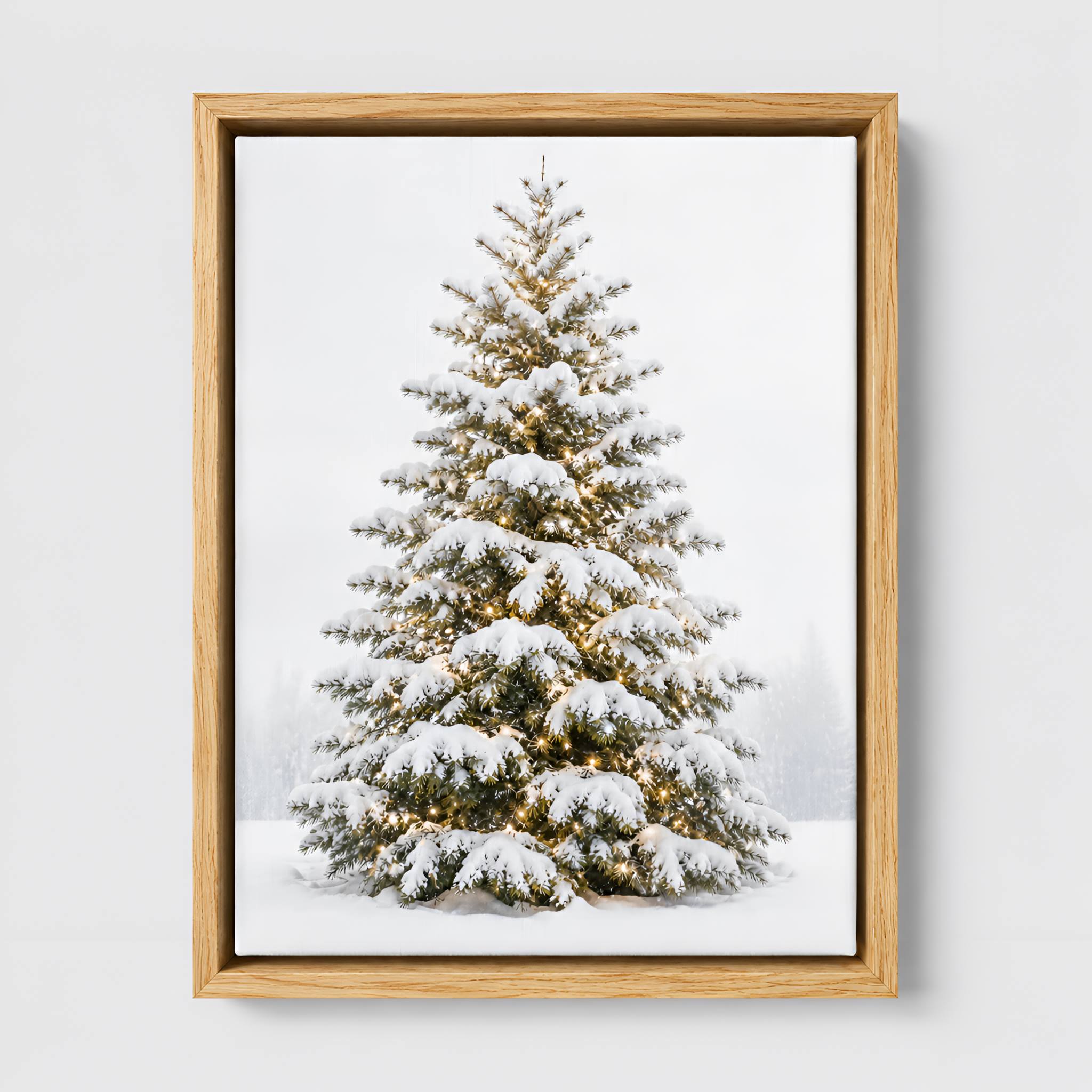 Snowy Christmas Tree Canvas Art 16x24 | Twinkle Tree