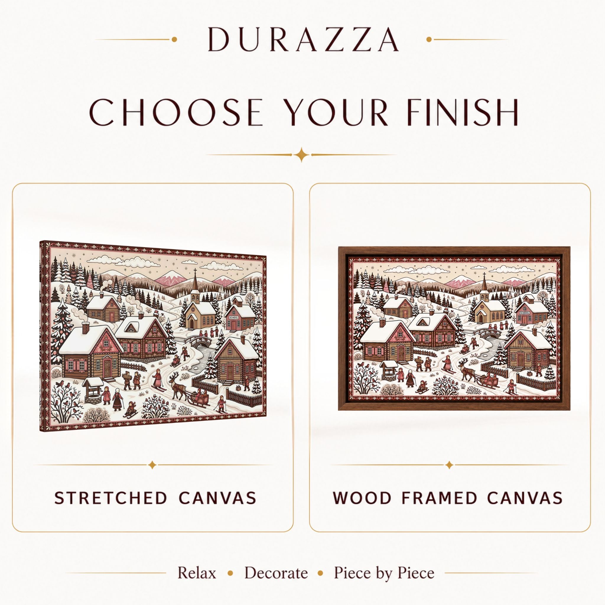 Storybook Winter Canvas Art 12x18 & 16x24 | Snowy Serenity