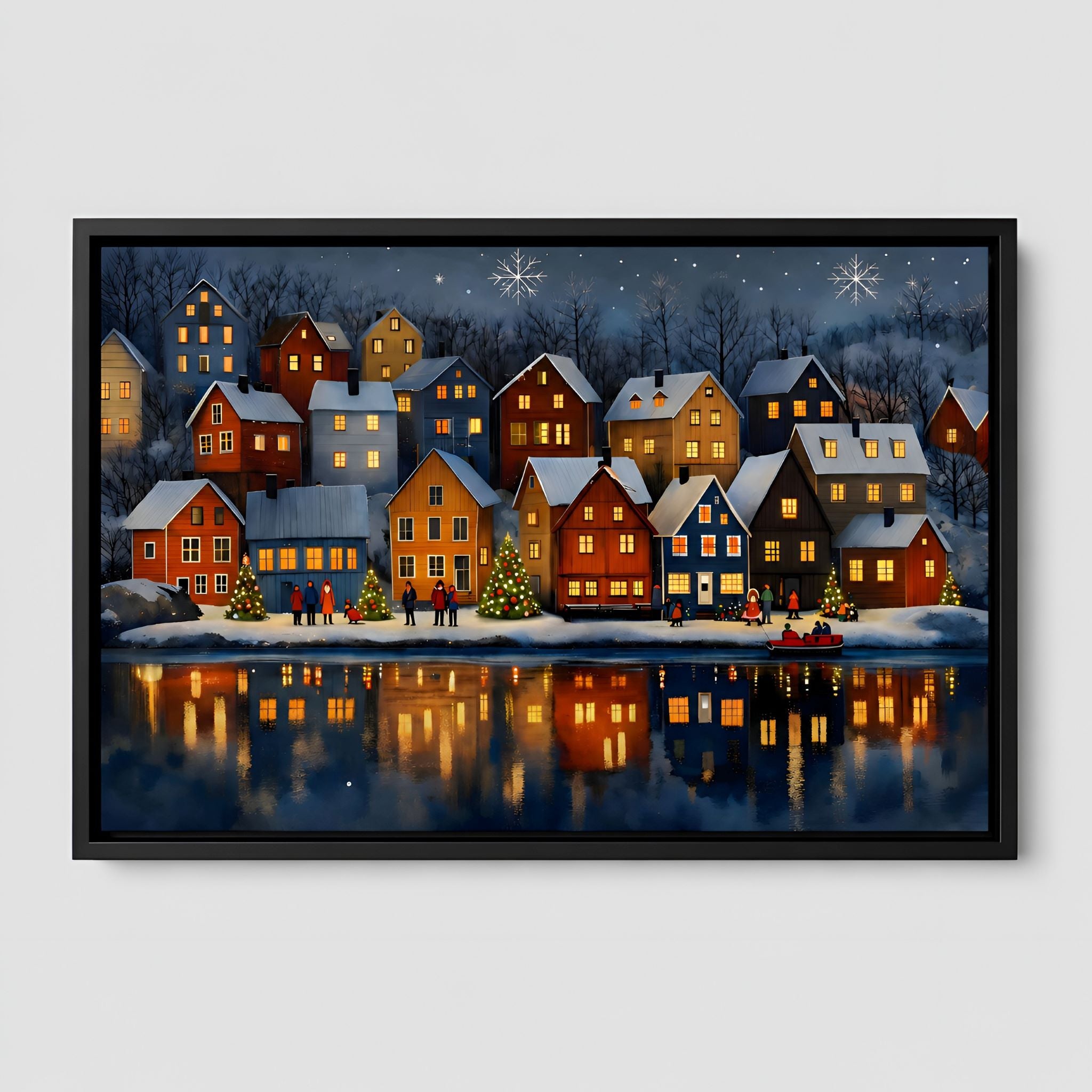 Nordic Christmas Canvas 24x16 36x24 | Norwegian Holiday Night