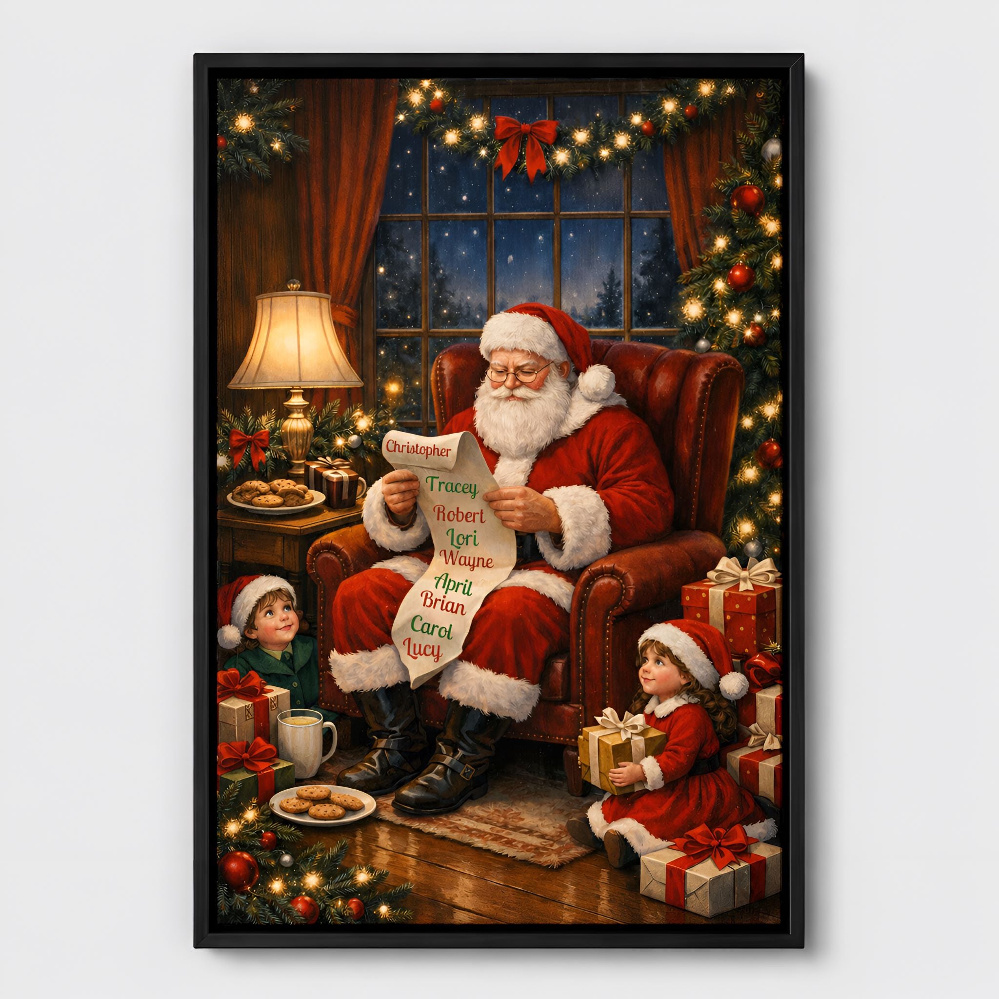 Personalized Christmas Canvas Wall Art 12x18 & 16x24 | Santa's List