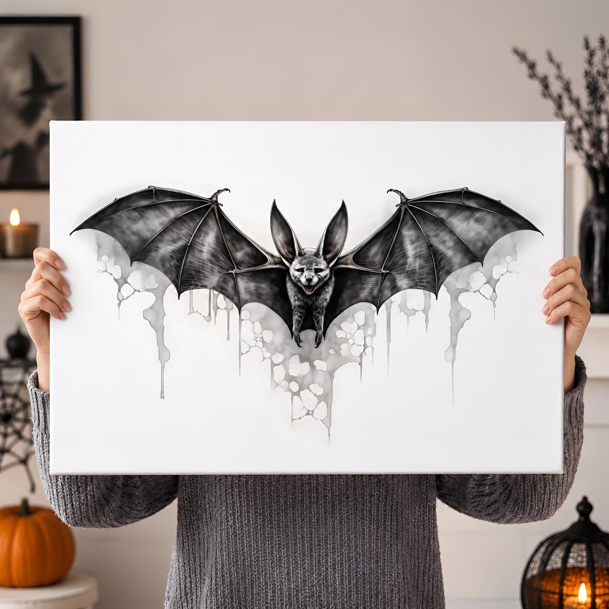 Bat Wing Specimen Canvas Art 18x12 or 24x16 | Flying Bat