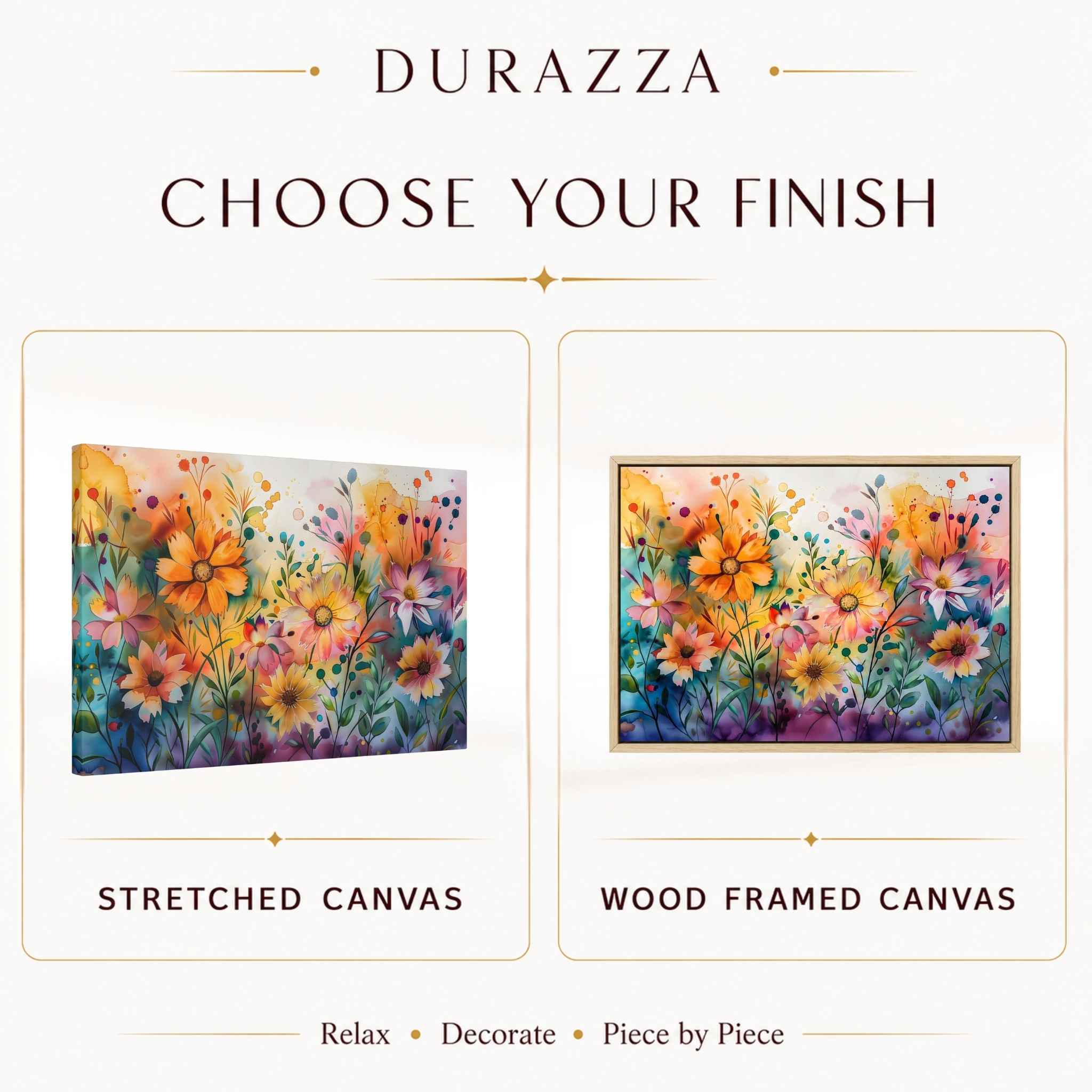 Colorful Floral Canvas Art 16x24 & 24x36 | Blooming Whimsy