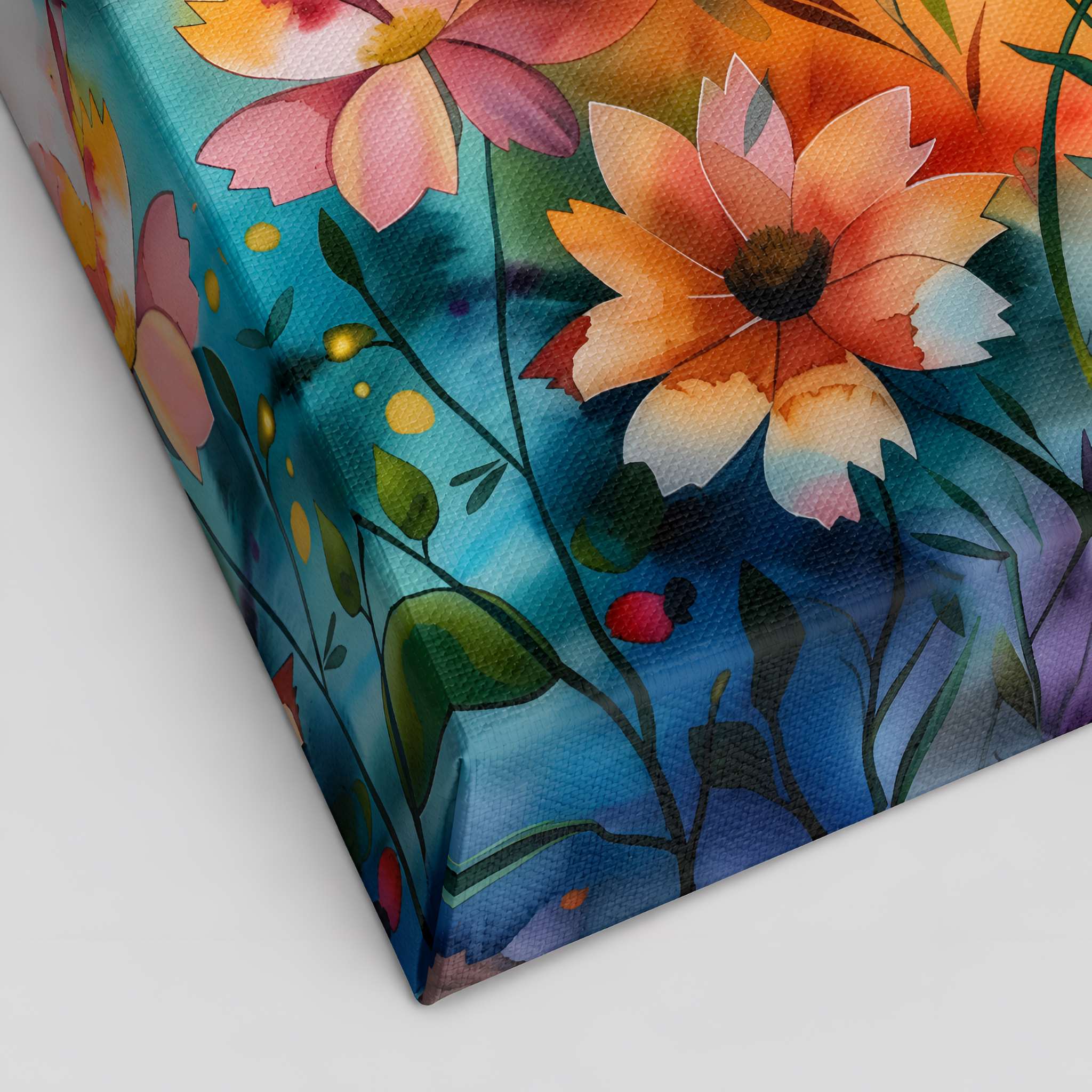 Colorful Floral Canvas Art 16x24 & 24x36 | Blooming Whimsy