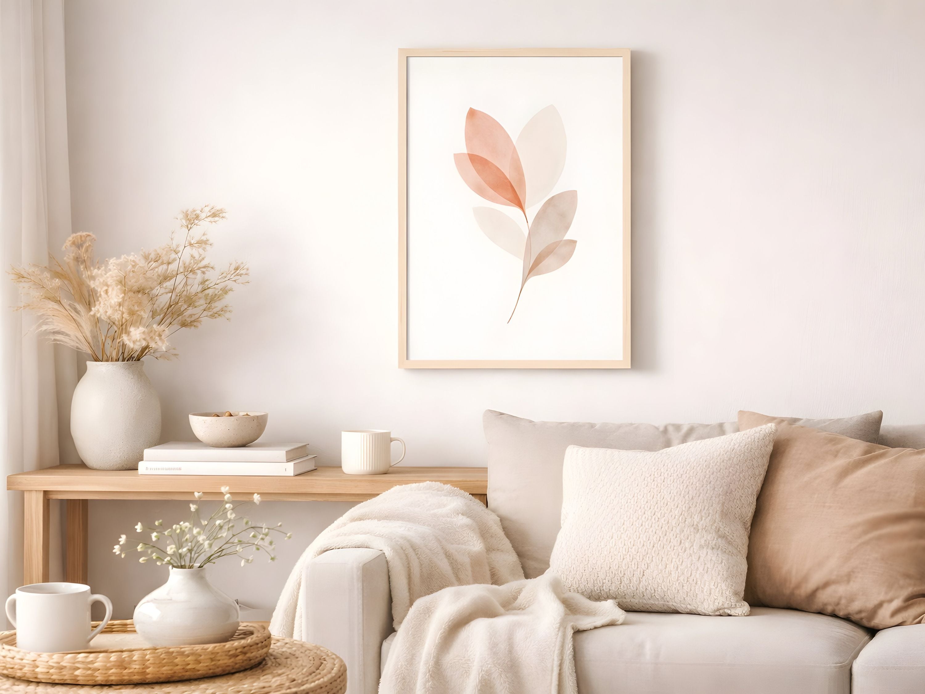 Minimal Botanical Wall Art Print | Soft Bloom Giclée - Durazza