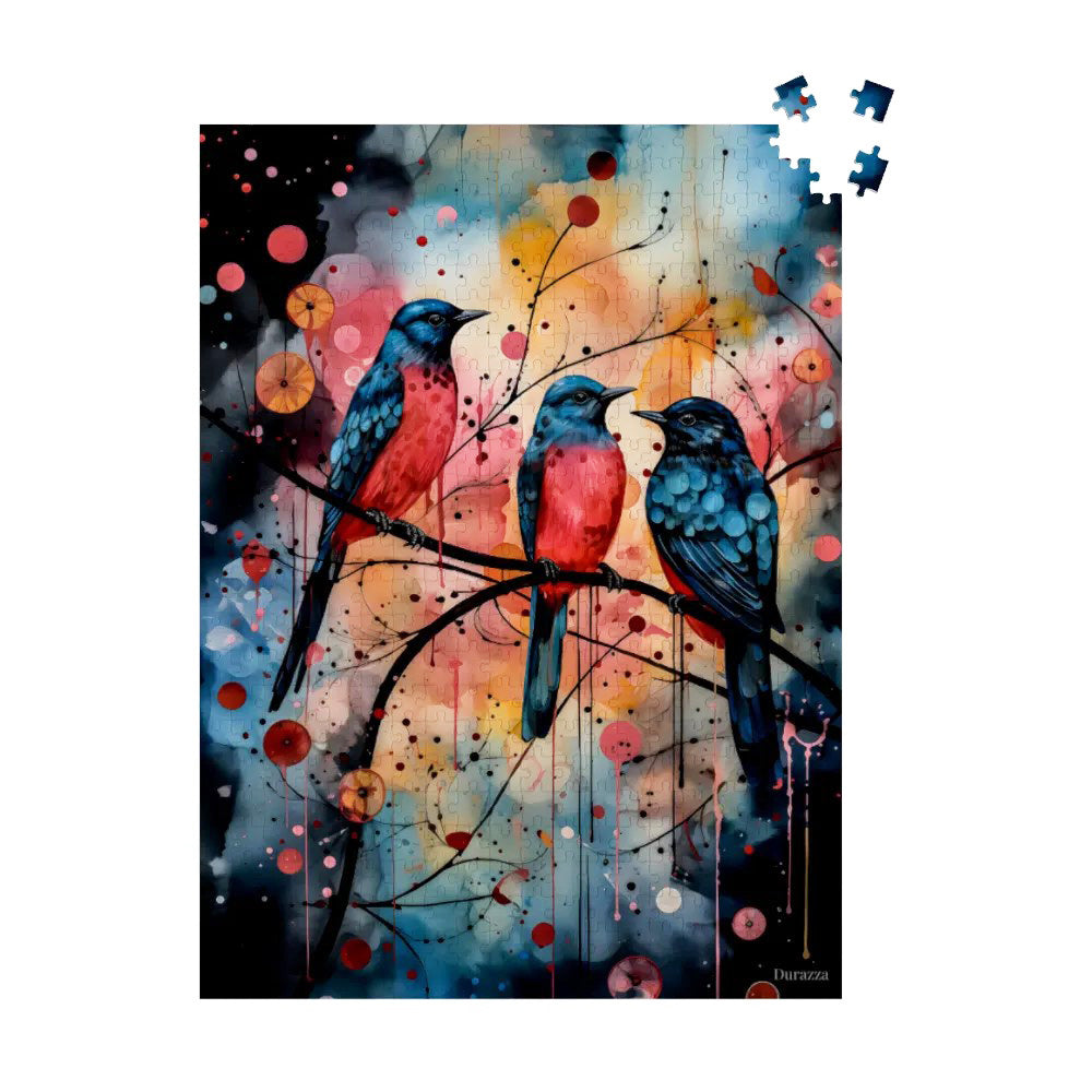 Watercolor Splash Bird Jigsaw Puzzle: 500 or 1000 pieces
