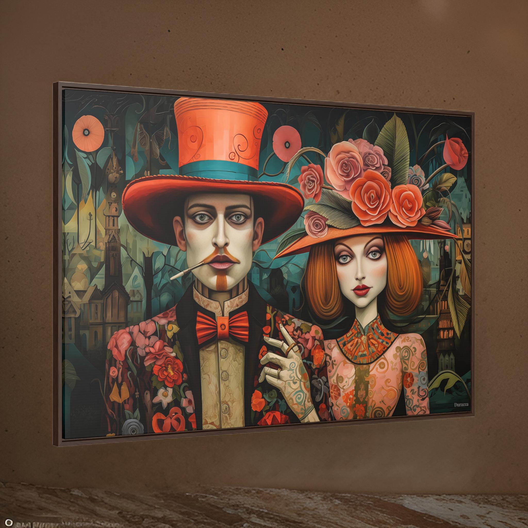 Whimsical Victorian Couple Wall Art: Strange and Beautiful