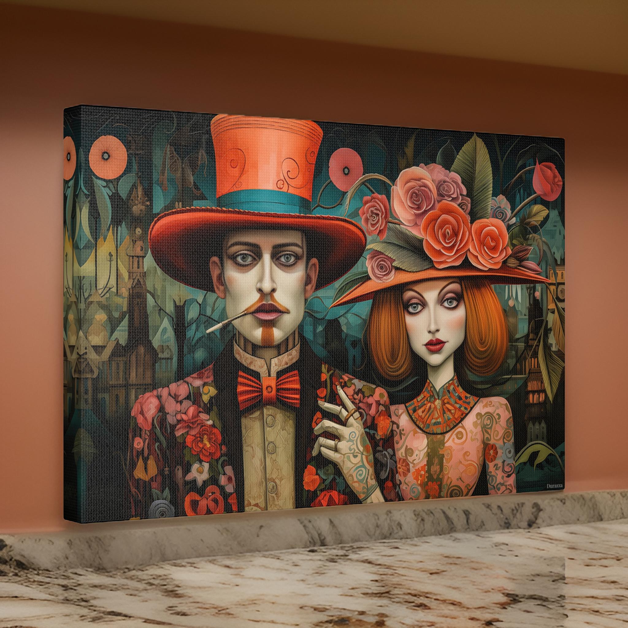 Whimsical Victorian Couple Wall Art: Strange and Beautiful