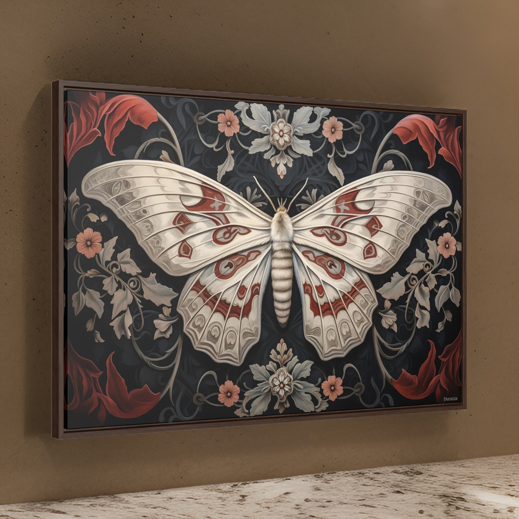 White Moth Vintage Painting: Gothic Wall Art