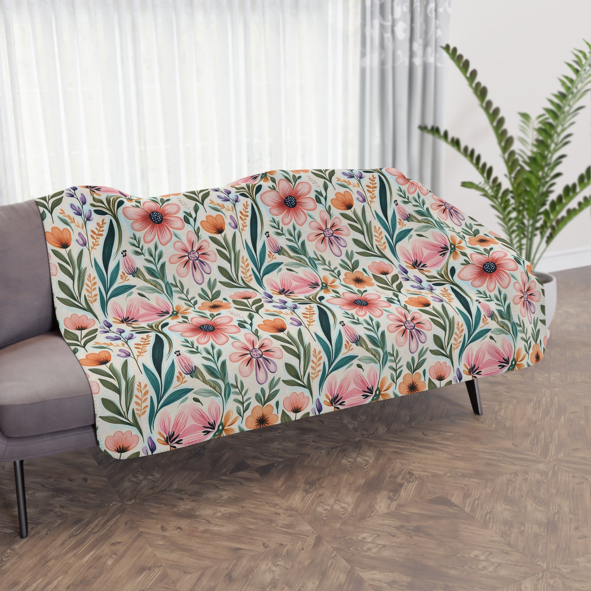 Floral Throw Blanket: Cottagecore Bedding | Wildflower Haven