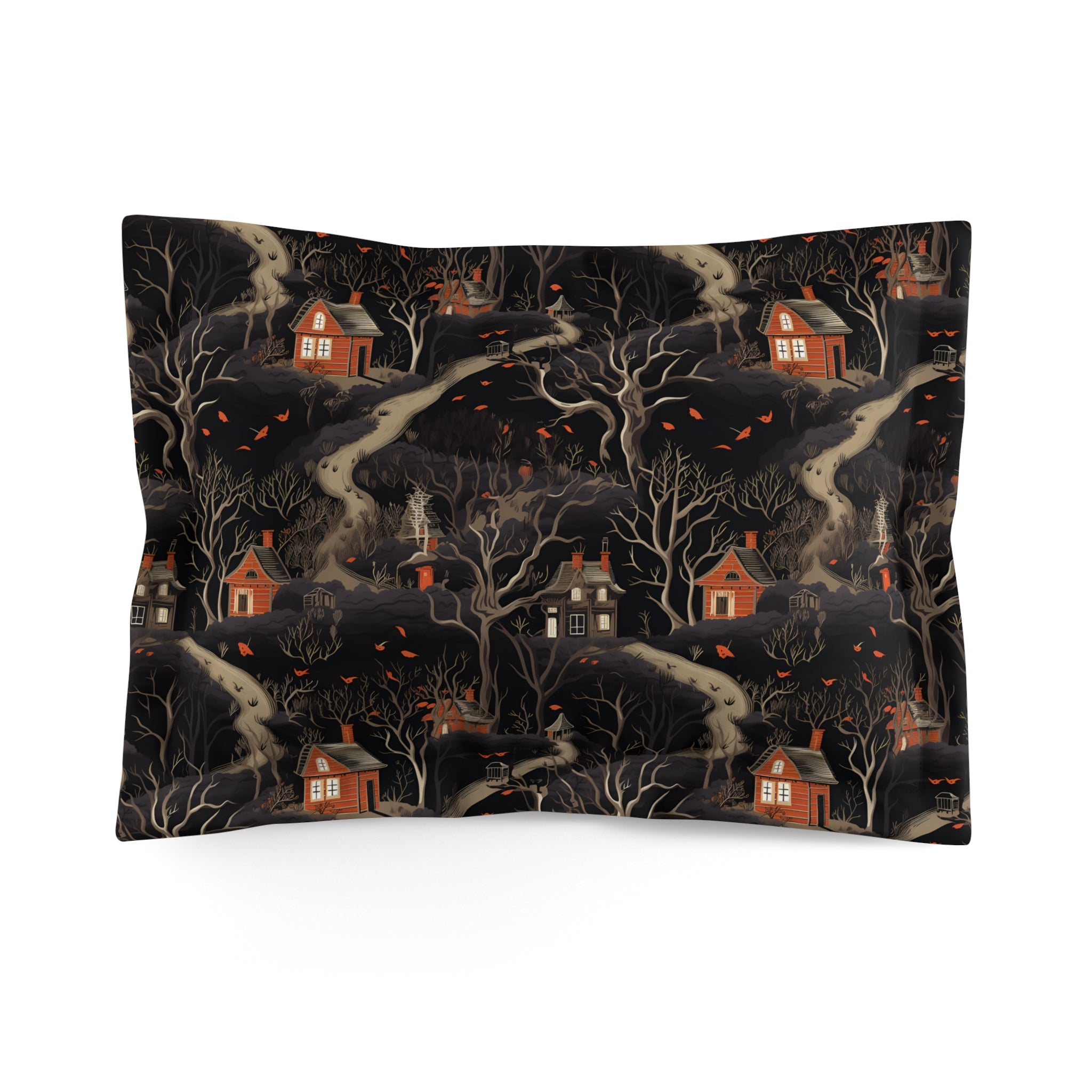 Witches Woodland Duvet Cover with Pillow Shams Cottagecore, Microfiber