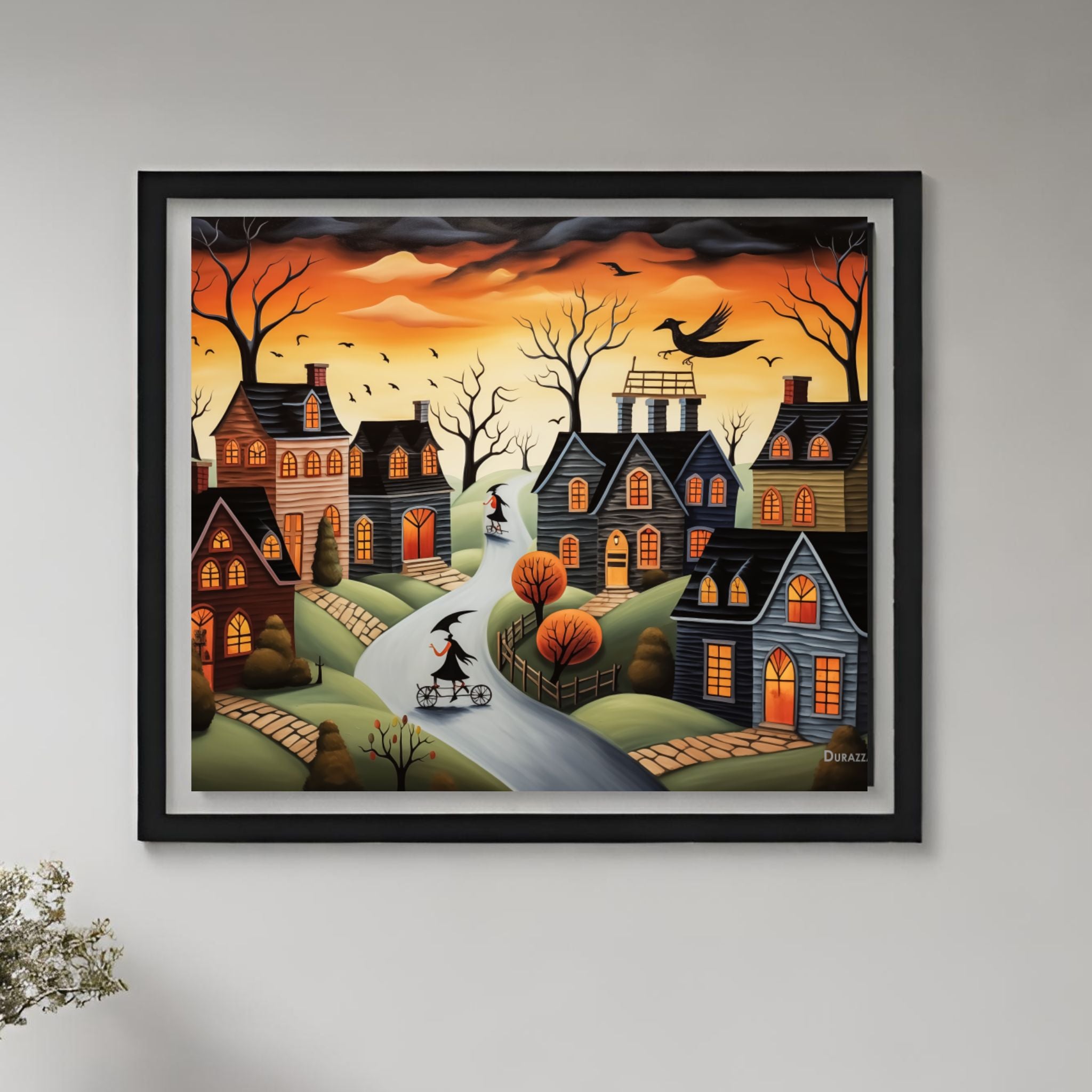 Witchy Bicycle Ride Wall Art Print