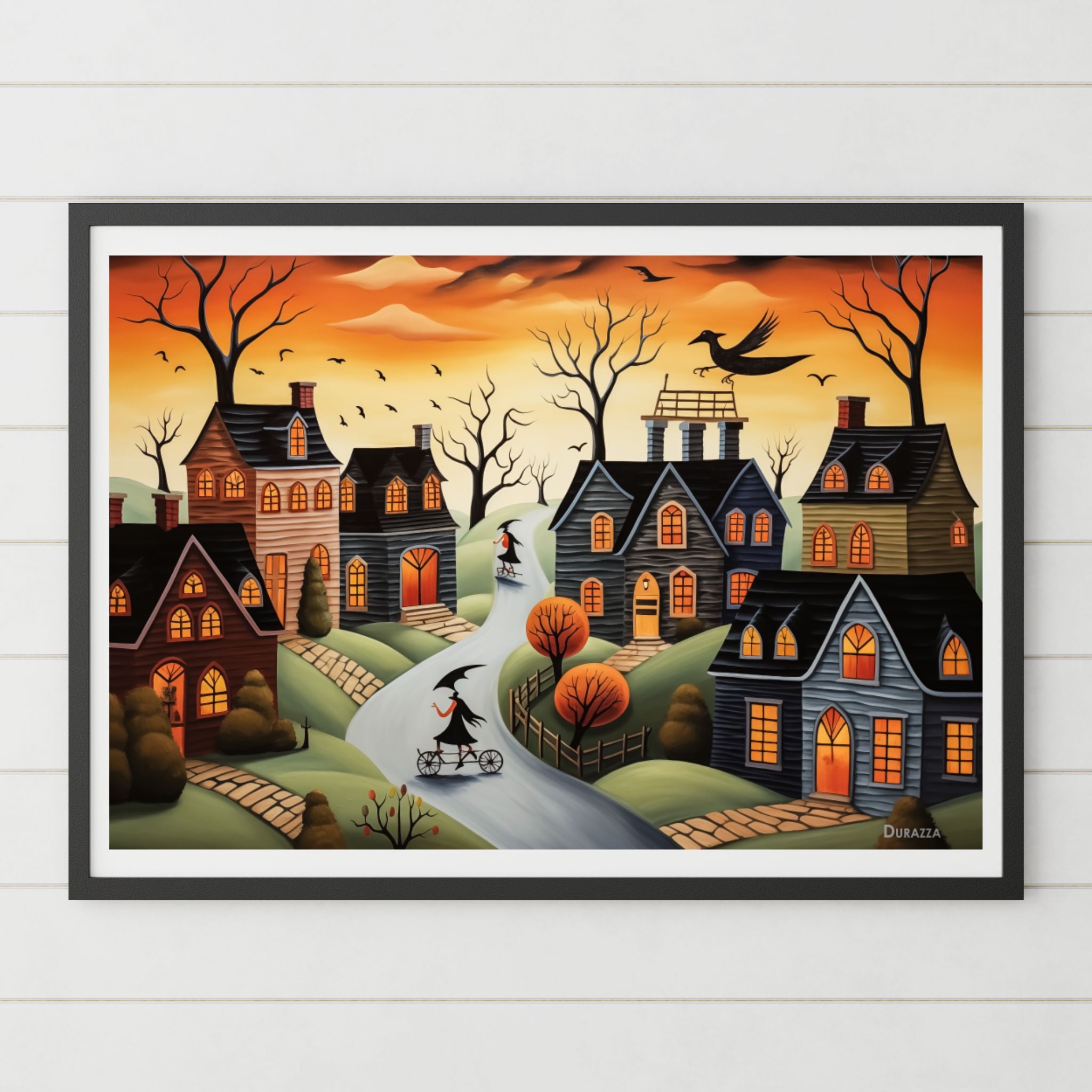 Witchy Bicycle Ride Wall Art Print