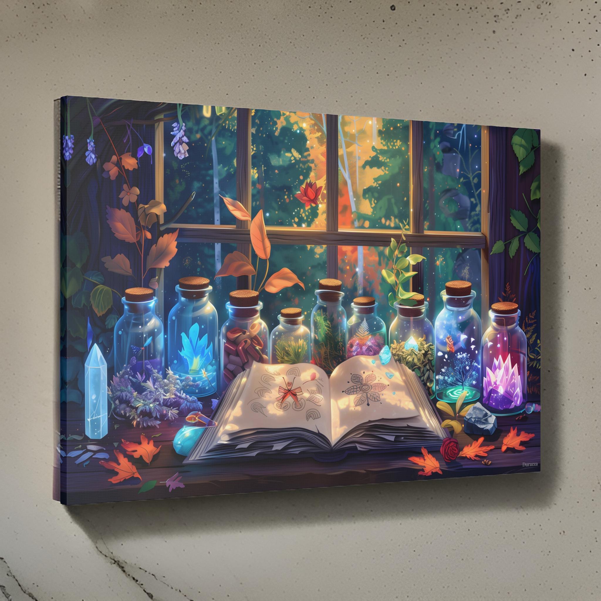 Young Witch's Lab Wall Art: Magical Fantasy Art