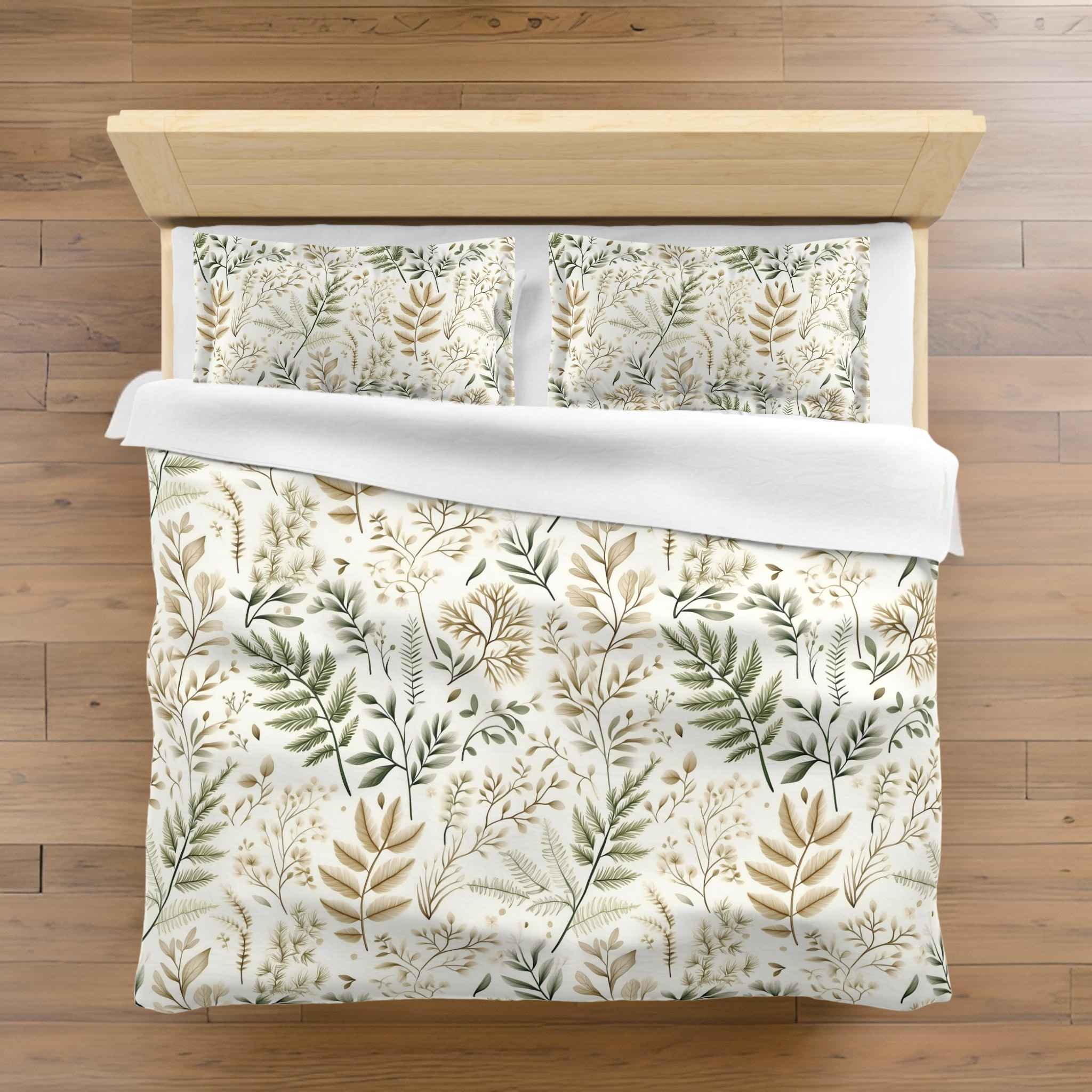 Fern Duvet Cover Set – Neutral Botanical Bedding | Fernlight