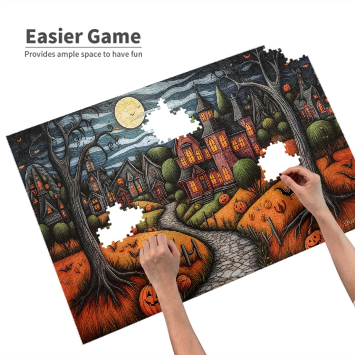 English Village Halloween Jigsaw Puzzle: 500 or 1000 Piece