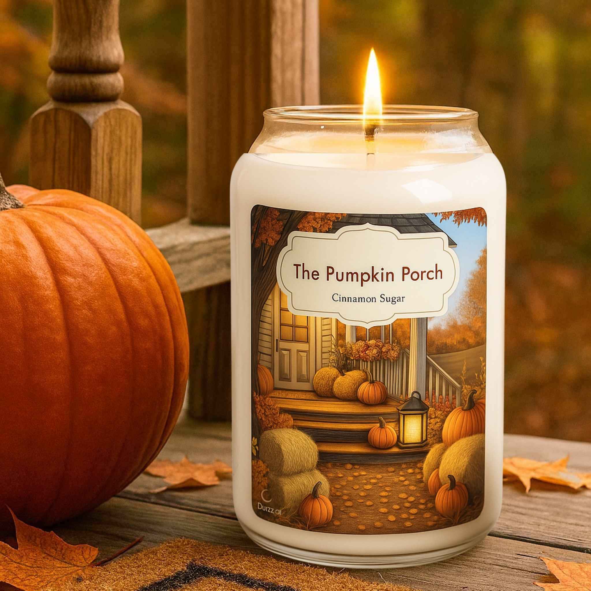 Fall Spice Candle with Cinnamon Sugar Scent | Pumpkin Porch