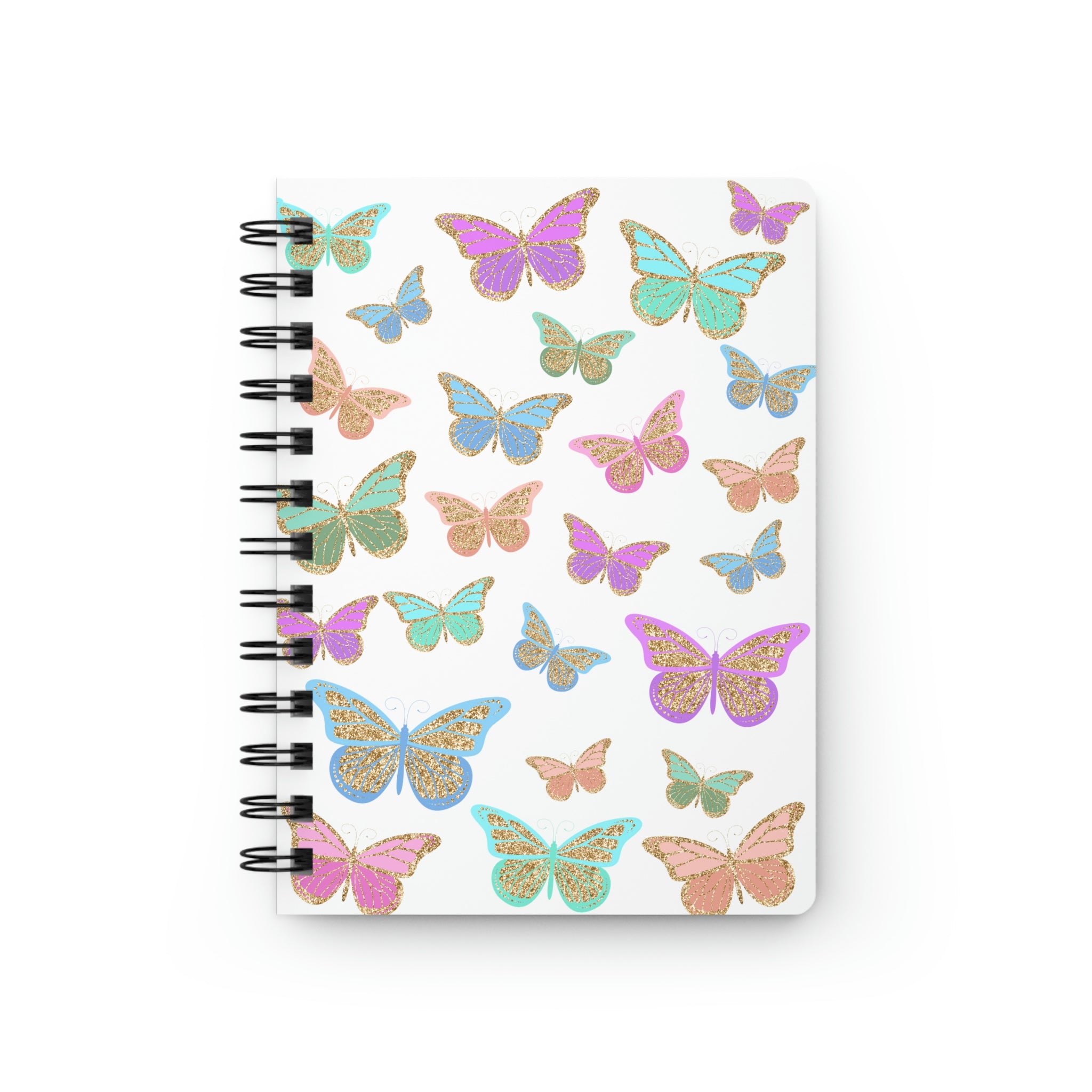 Sparkle Butterfly Spiral Bound Journal, Rule Lined Notebook 5x7" - Durazza