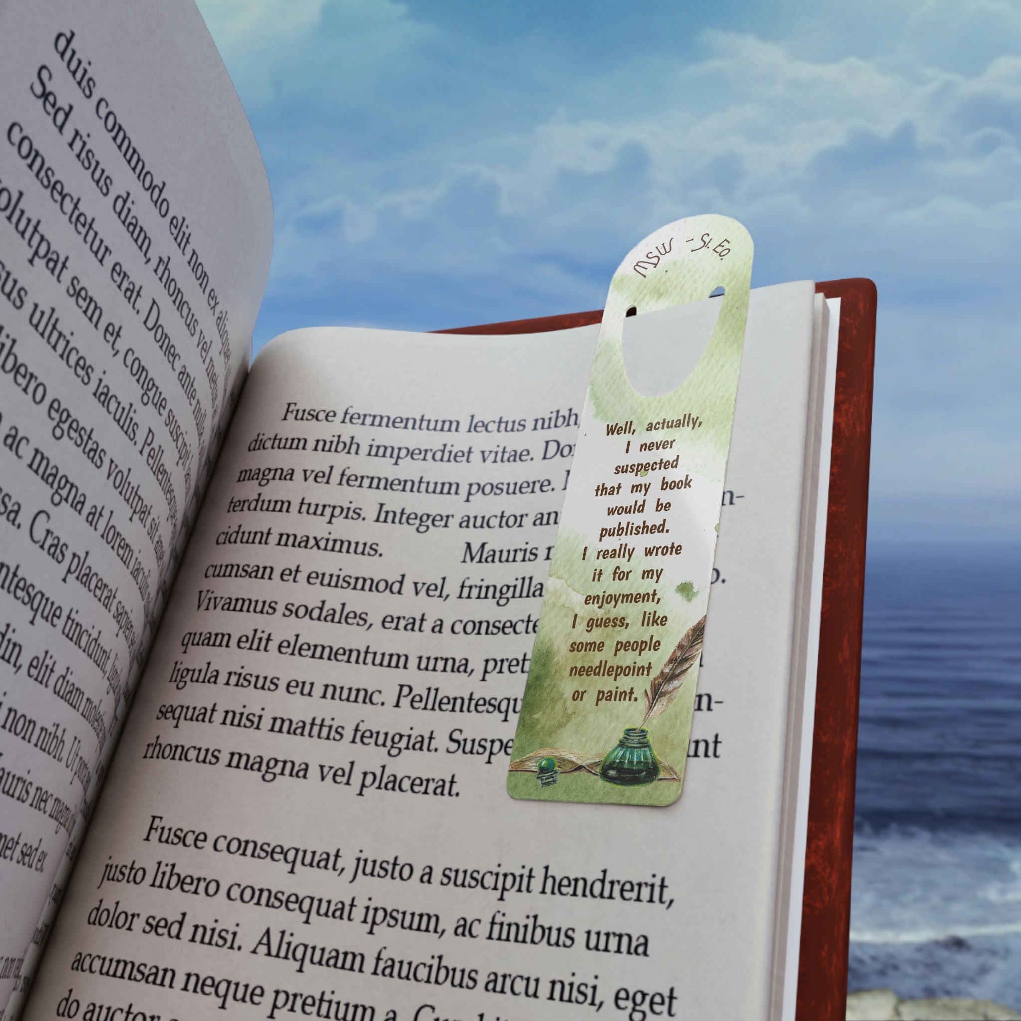 Murder She Wrote Bookmark with Jessica Fletcher Quote in book 