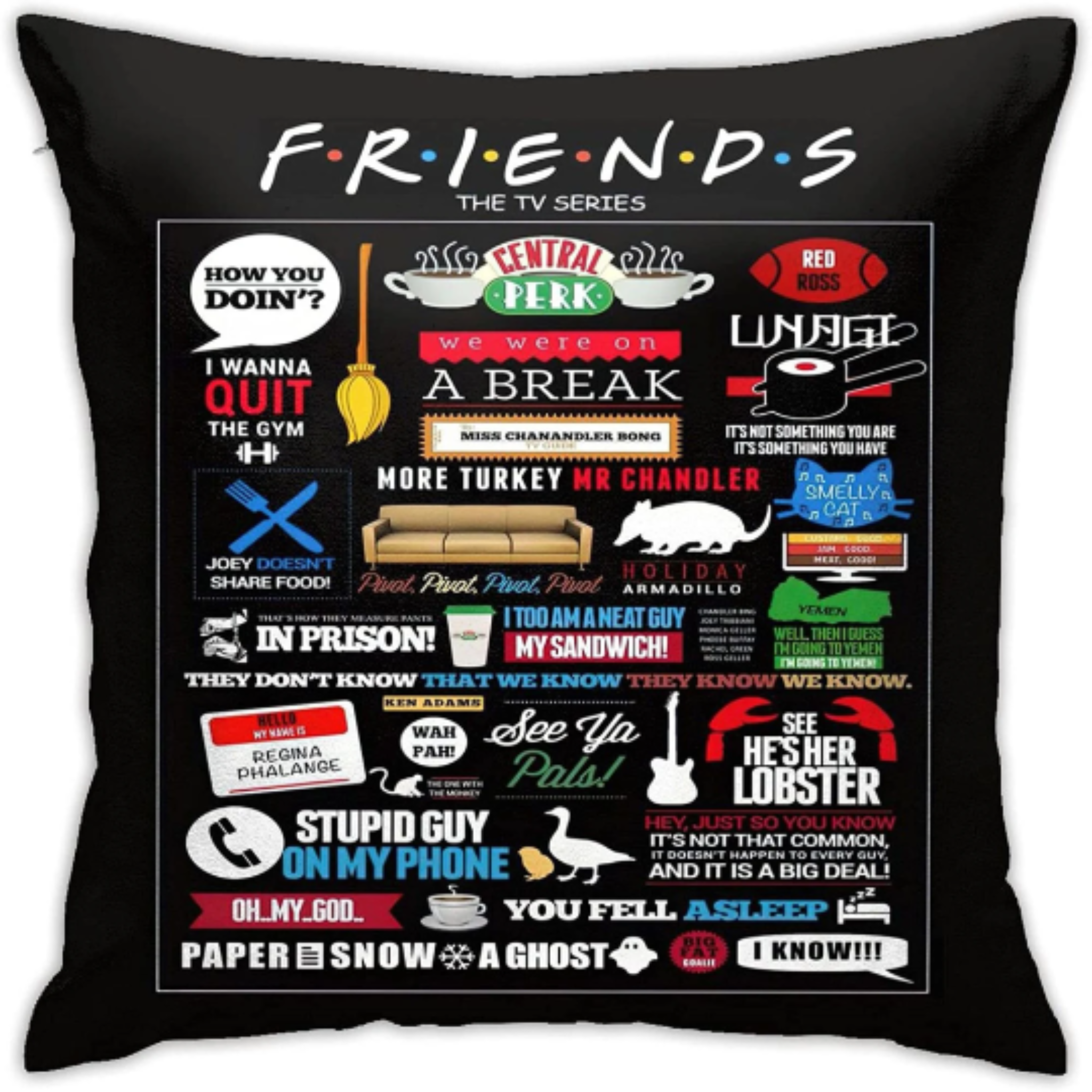 Friends TV Show Decorative Pillow, 90s TV Throw Pillow - Durazza