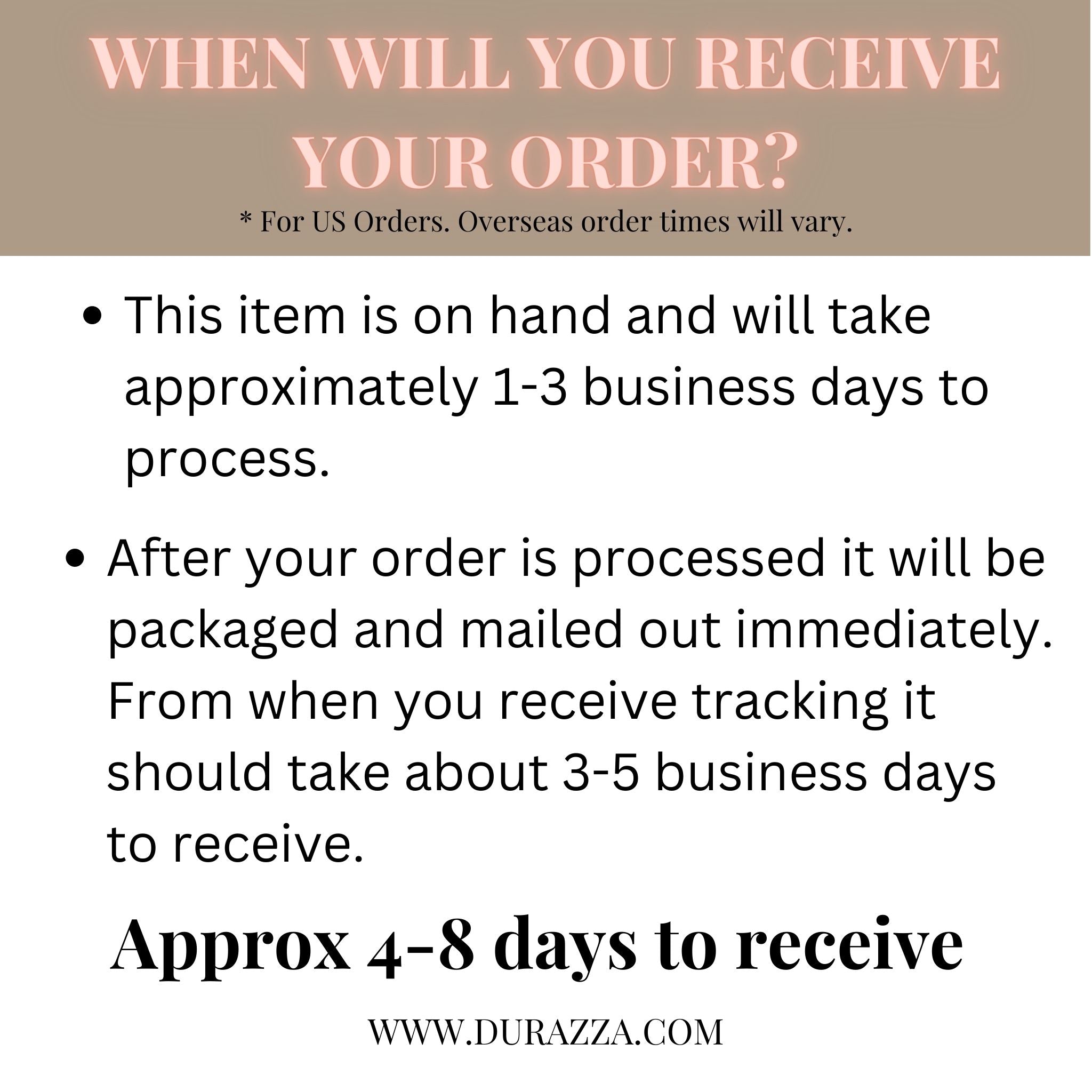 shipping times
