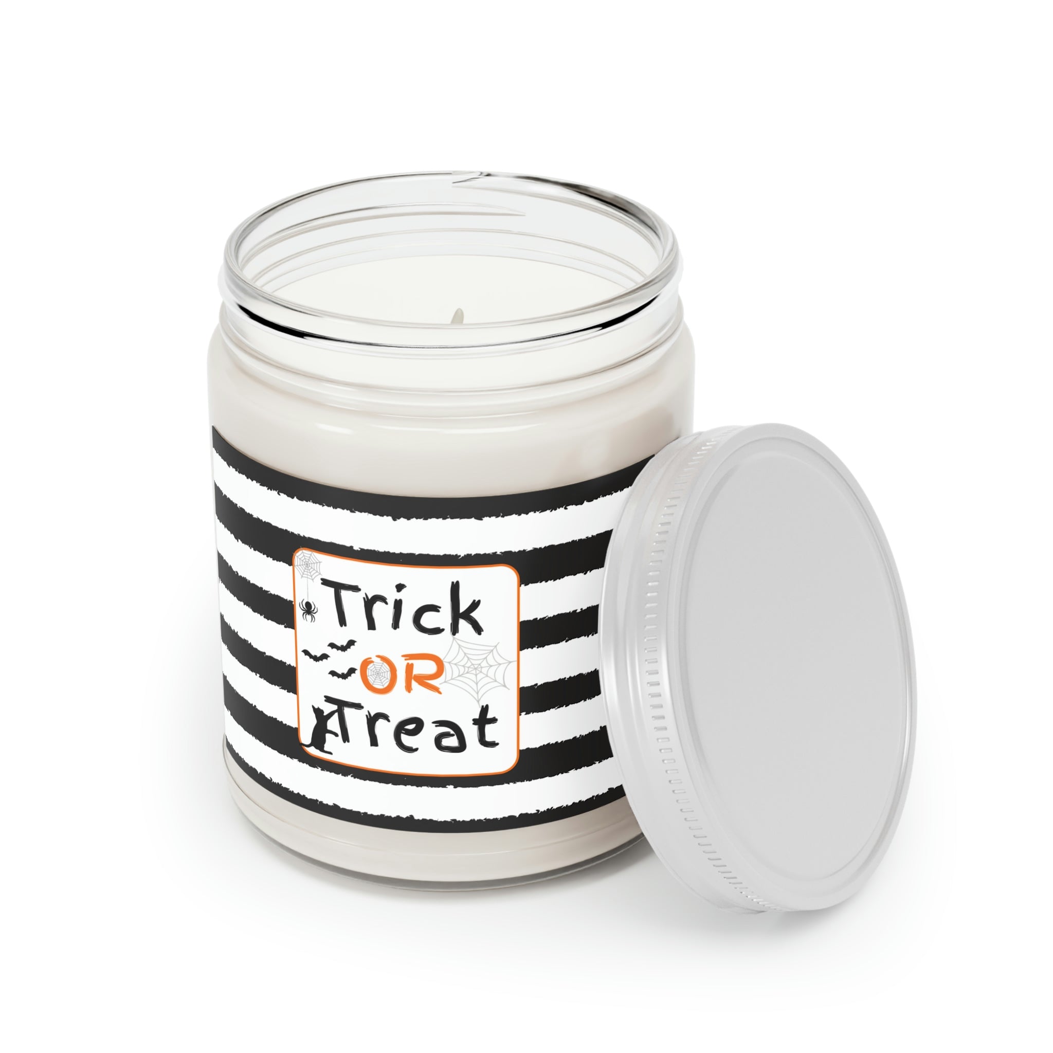 Trick or Treat Candle, Comfort Spice, Eco-Friendly open jar on white background
