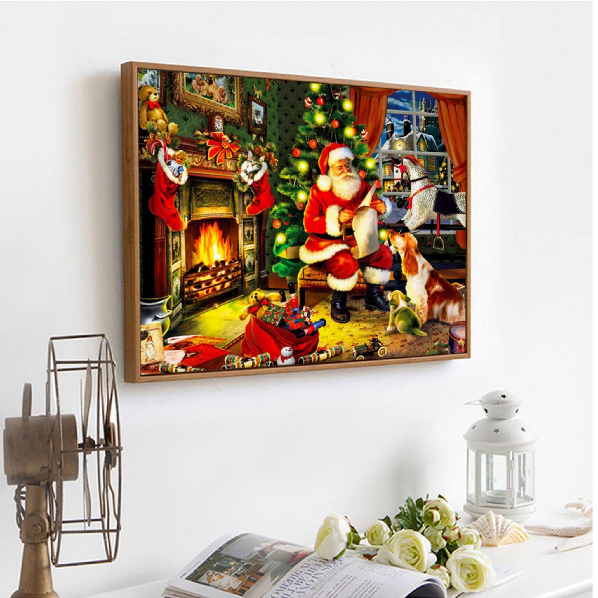 Santa Naughty Nice List Diamond Painting Art Kit, 5D, Full Drill Round 35*45 cm - Durazza