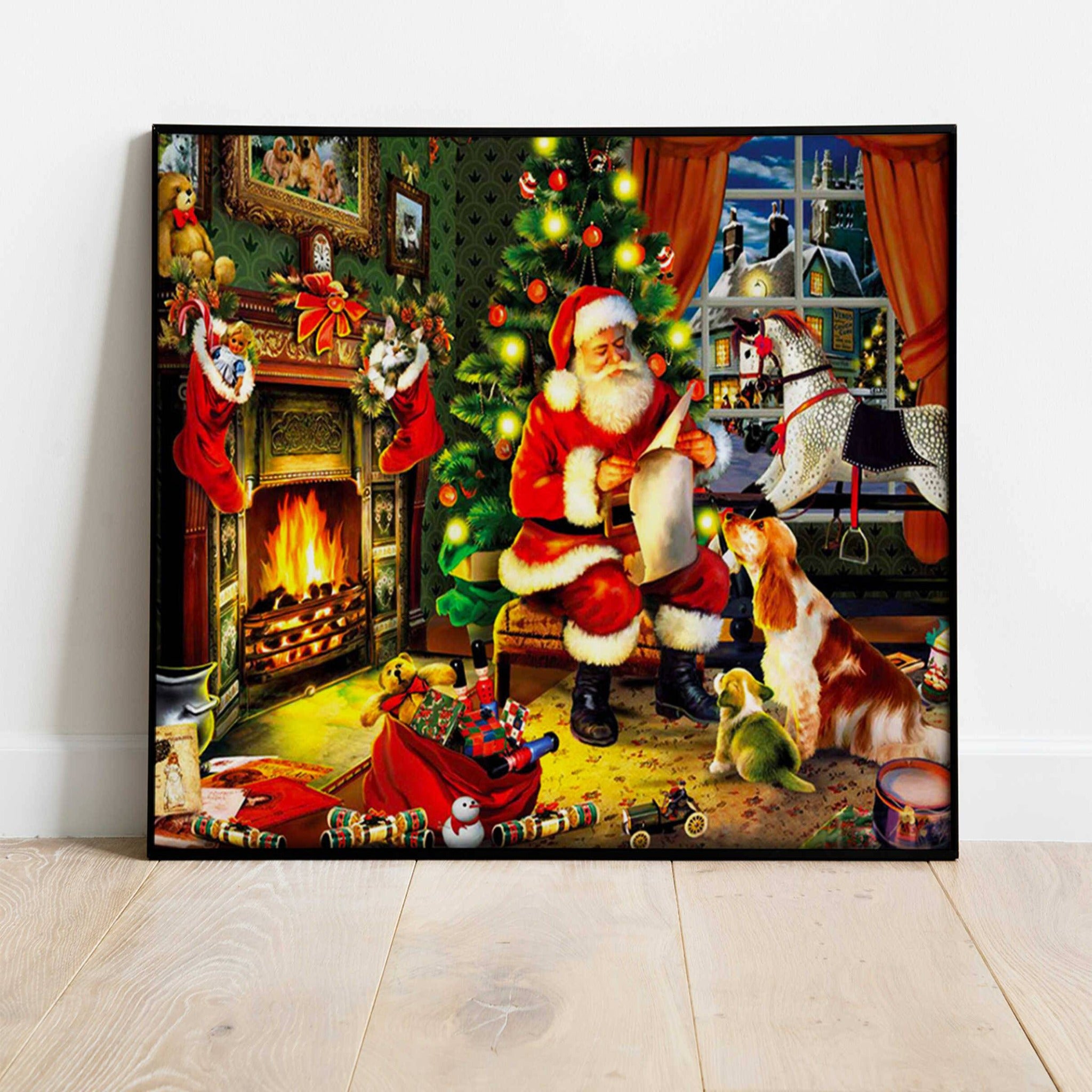 Santa Naughty Nice List Diamond Painting Art Kit, 5D, Full Drill Round 35*45 cm - Durazza