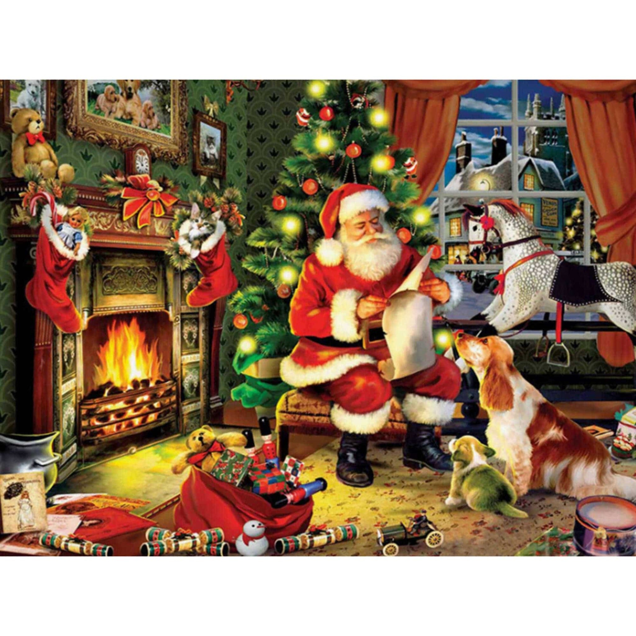 Santa Naughty Nice List Diamond Painting Art Kit, 5D, Full Drill Round 35*45 cm - Durazza