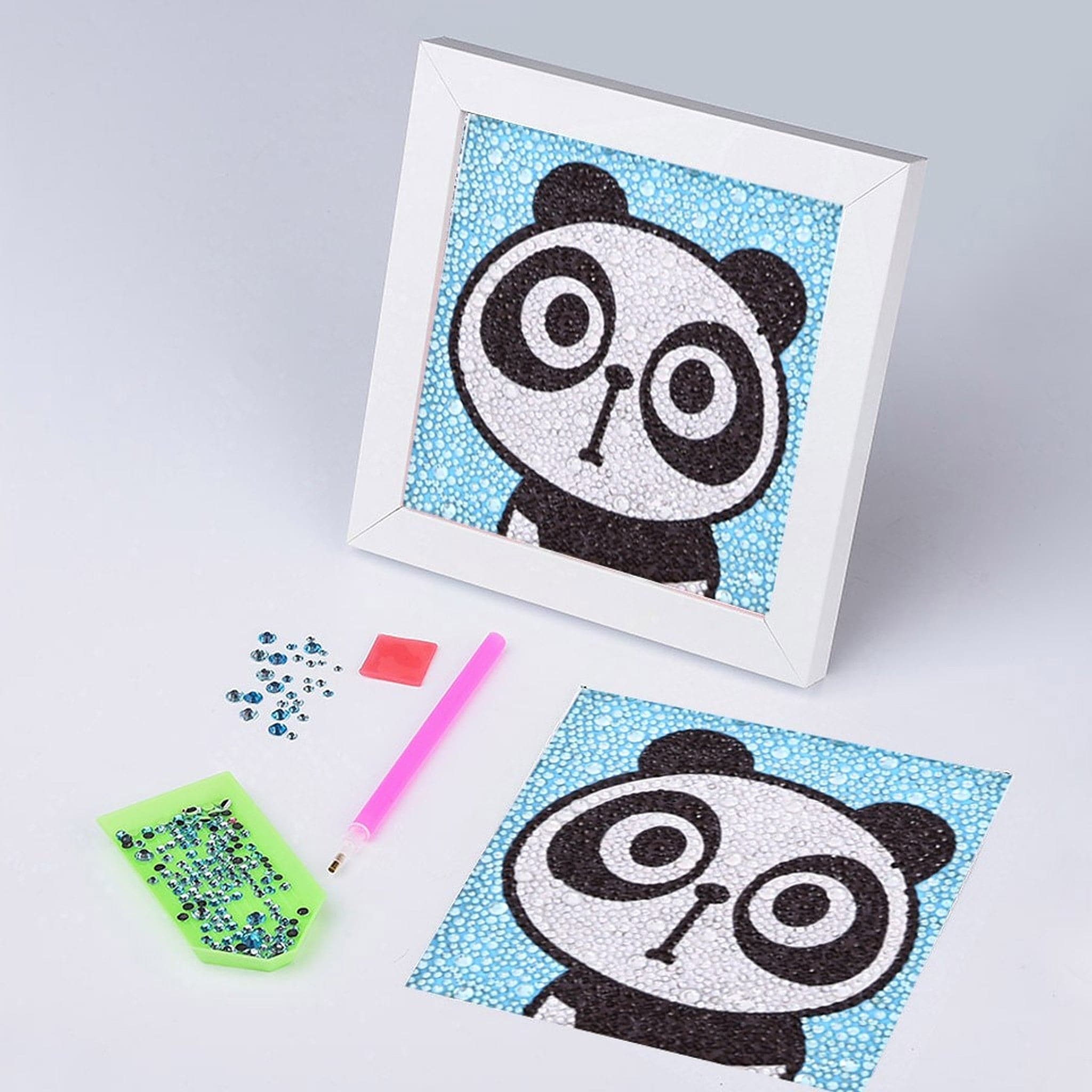 Panda Diamond Painting Kit for kids NO Frame, 5D Full, 15*15 cm - Durazza