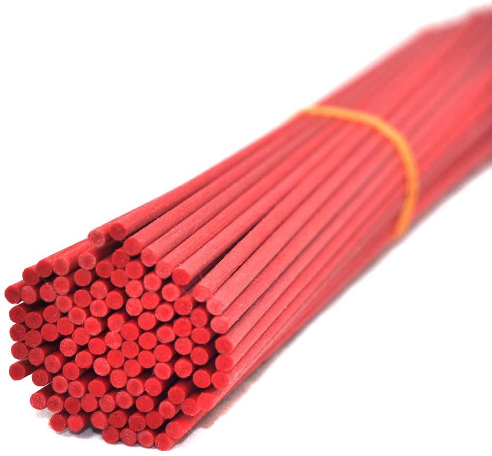 Red Fiber Diffuser Reeds, Unscented Replacement Sticks - Durazza