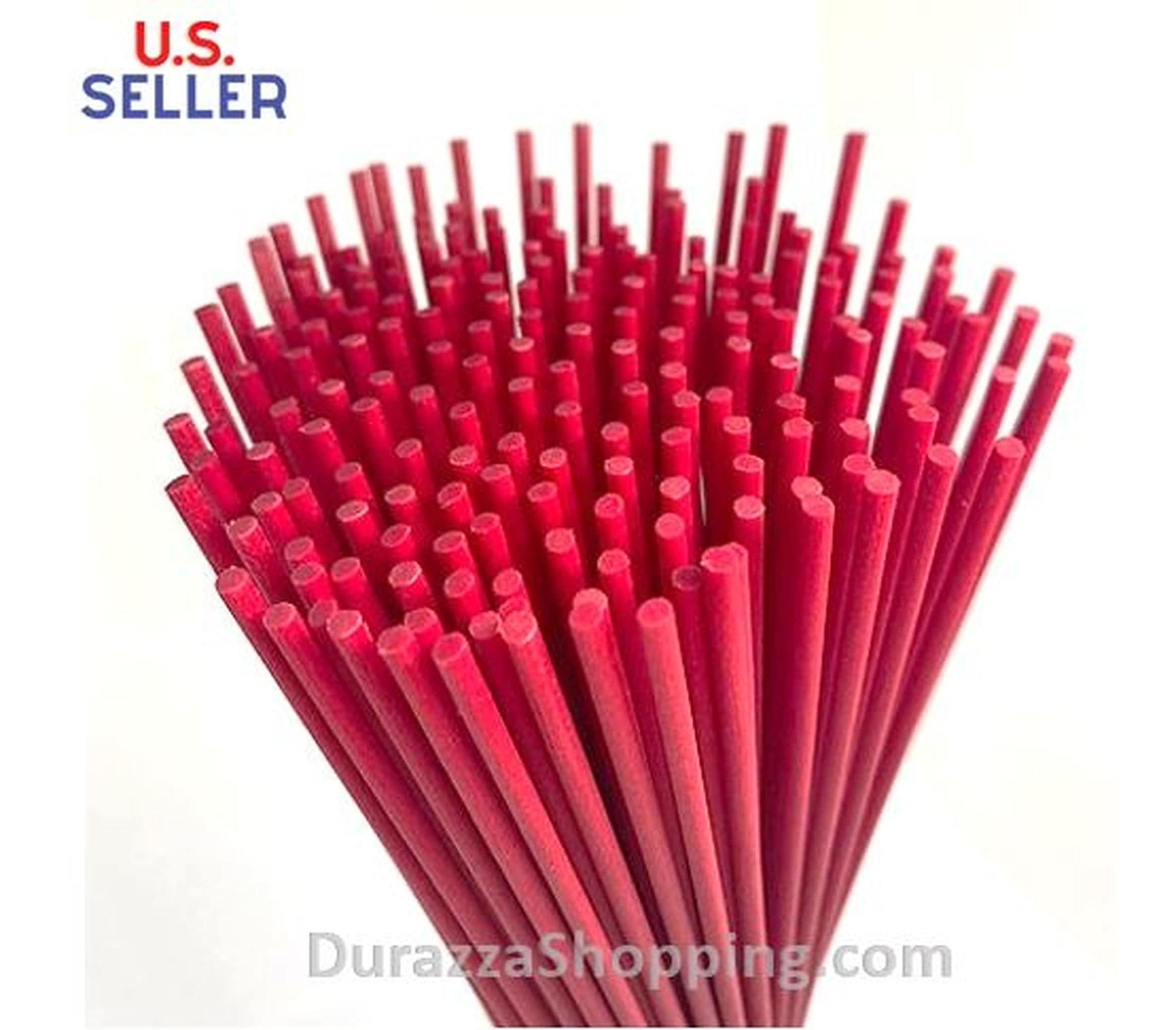 Red Fiber Diffuser Reeds, Unscented Replacement Sticks - Durazza