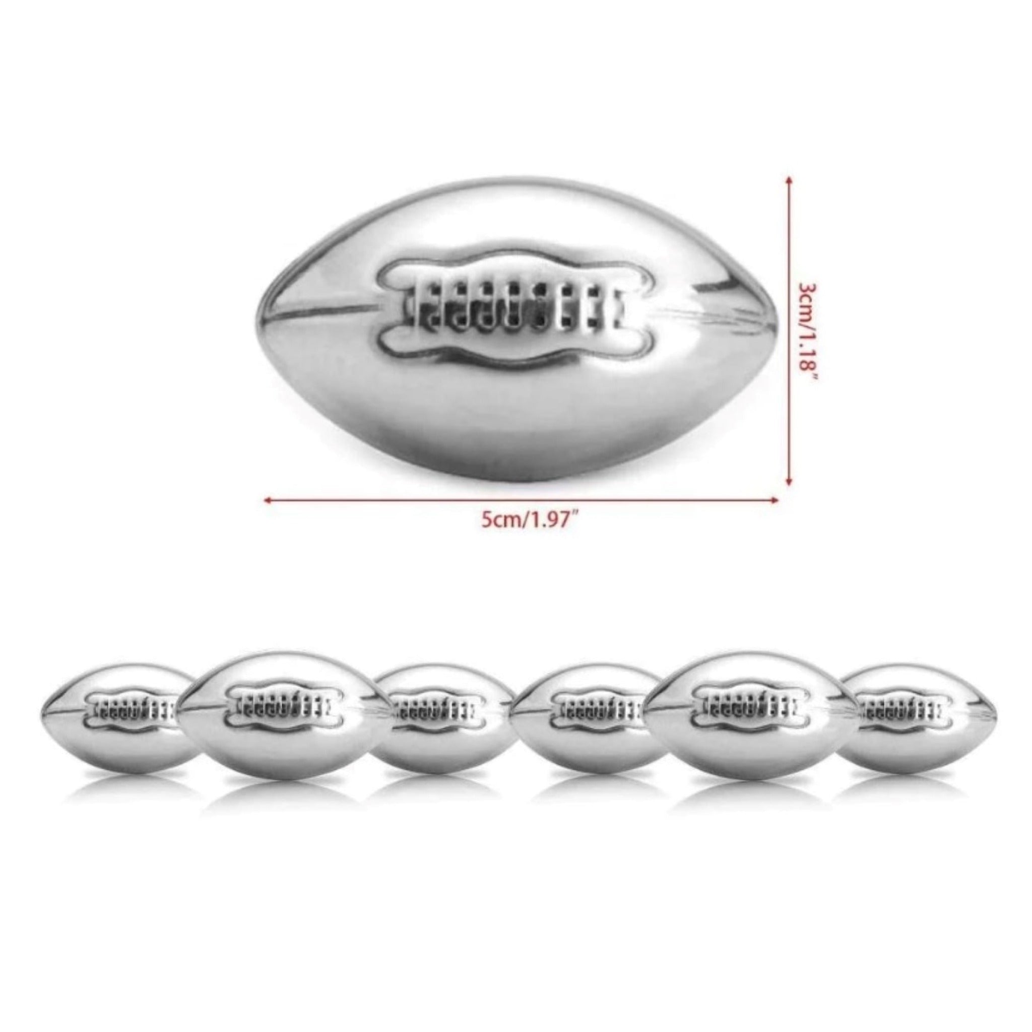 Football Whiskey Stones Stainless Steel Sizing Chart